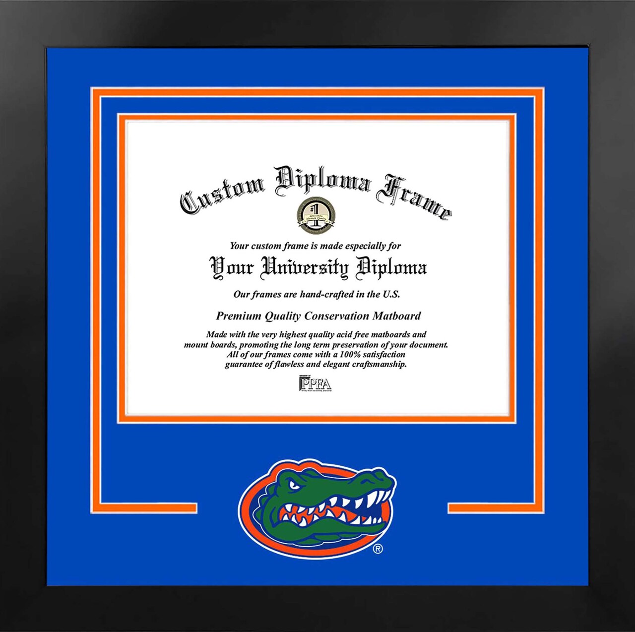 University of Florida Gators 16w x 11.5h Spirit Diploma Manhattan Black Frame with Bonus Campus Images Lithograph (value savings $59)